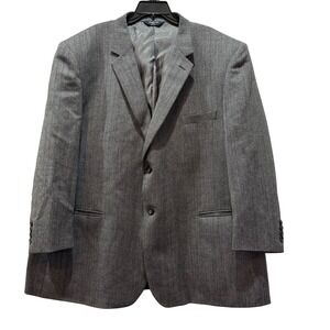 Joseph & Feiss Gold Lambswool Herringbone Blazer Jacket Mens 54 Regular